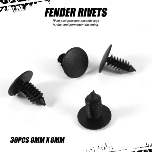 30pcs 9mm x 8mm Hole Plastic Car  Fir Tree Clips Rivets Retainer 2