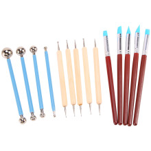 14 PZ Polymer Pottery Clay Sculpting Modeling Sit Stylus Nail Art Strumenti di punteggiatura Gomma con punta di ceramica Carving Kit per DIY