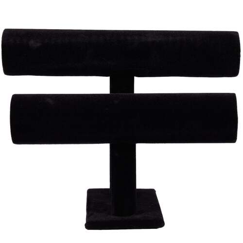2-Tier Bangle Bracelet Display Holder T-Bar Stand Black 2