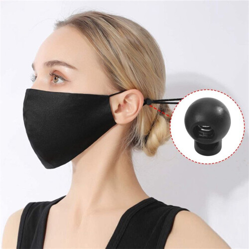 100 Piece Cord Stopper DIY Black Plastic Connector Cord Lock Stopper  Cover 2