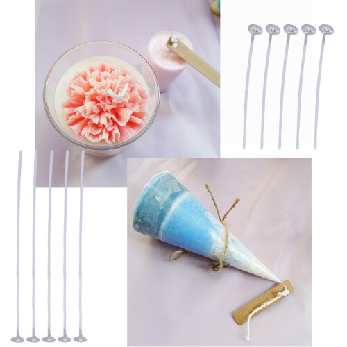 300Pcs Low Smoke Natural Candle Wick with Wax Pre- 2