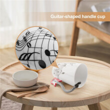 Music Style Guitar Ceramic Mug Coffee Tea Milk Stave Cups With Handle Coffee Mug Novelty Gifts Red Guitar Black Free