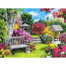Plein Diamant Rond Peinture Paysage Jardin Diamant Peinture Fleur Carré Strass Broderie Point de Croix DéCor à la Maison