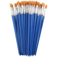100 PièCes SéRies Pinceaux Plats, Petite Brosse en Vrac pour Peinture DéTail, Brosses une Cheveux en Nylon Peinture une L'Huile Aquarelle Fine Art