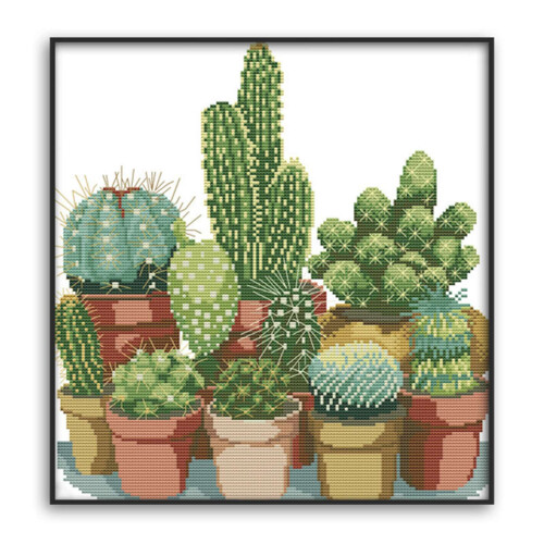 Cactuses Patterns Counted  Stitch 11CT Printed  Stitch Sets Embroidery Needlework