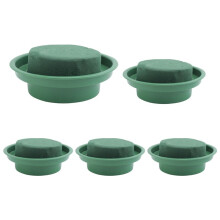 5 Pack DIY Flower Arrangement Kit Green Round Wet Floral Foam with Bowl, Wedding Aisle Flowers, Party Decoration