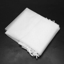 20Pcs Sheer Organza Wine Bags 14X37cm Reusable Simple Bottle Wrap Dresses Festive Packaging Baby Shower Wedding Favors Samples Display Drawstring