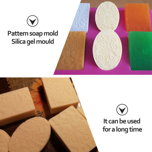 Silicone Soap Mold for Soap Making 3D 6 Forms Oval Rectangle Soap Mould Handmade  Flowers Bathroom Kitchen Soap Mold 2