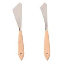 2 Pcs Painting Knife Spatula Palette Knife Wood Handle and Metal Blade Painting Accessories for Art and Paint