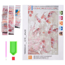 Diamond Embroidery Koi Carp Fish Flower Diamond Diamond Painting Stitch Kit Decoration Gift Round Diamond