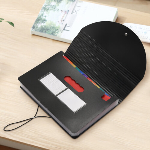 Expanding File Folder 12 Pockets File Organizer Filing Box,A4 Accordion Bill/Document/Receipt Folders with Colored Tabs 2