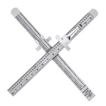 6Inch 15Cm Pocket Ruler Stainless Steel Ruler Detachable Clip Steel Pocket Clip Scale Gauge Ruler Metric British SystemB