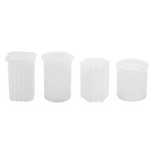 Moule à Bougie en Silicone, Lot de 4 Moules en Silicone, Moules en Silicone 3D, Moules à Bougies pour Verser des Bougies DIY Set