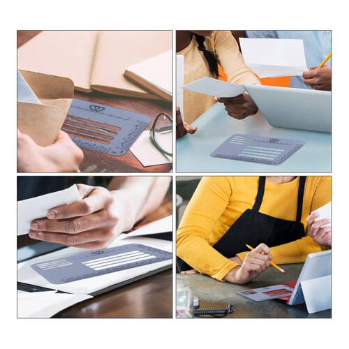4Pcs Template Ruler Guide Envelope Addressing Guide Stencil Ruler for Envelopes Brush Pens Making Thank You Card 2