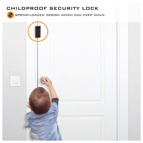 Fechadura de ReforçO de Porta, ConstruçãO de Trava de Porta de Privacidade 3 Polegadas Parada à Prova de CriançAs Preta 2