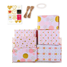 Roze Gouden Verjaardagscadeau Inpakpapier Meisjes Gevouwen Vellen voor Feest, Bruiloft, Valentijnsdag, Alle Gelegenheden