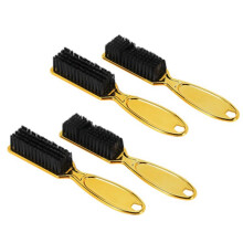 Fade Brush Comb Scissors Cleaning Brush Barber Shop Skin Fade Vintage Oil  Shape Carving Cleaning Brush Gold 4PCS