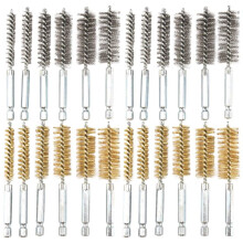 Loch BüRste Bronze Set Stahl Draht Loch BüRsten Set Edelstahl Reinigungs BüRste, Passend für Bohren Maschine Schlagen Bohren Maschine