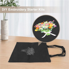 Stickstarter Satz für AnfäNger mit 1 Canvas Einkauf Stasche 1 Stick Rahmen Garn und Nadel A