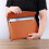 PU Leather A4 File Folder Document Holder Waterproof Portfolio Envelope Folder Case with Snap Closure(Brown) 3