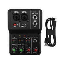 TEYUN Placa de Som Q-12 Mixer de áUdio Placa de Som Console Interface de Sistema de Mesa 4 Canais 48V Power Stereo Computer Sound Card