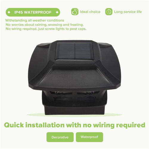 Luzes de Poste Solar para Postes Ao Ar Livre Luzes Solares de LED para Cerca Postes para Postes de Madeira de 4X4 Polegadas Branco Quente 2