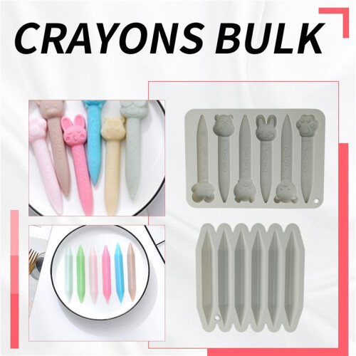 4 Pack Assorted Crayon Mold Cavities 3D Crayon Silicone Mold Triangle Crayon Mold Silicone Chocolate Making Mold 1