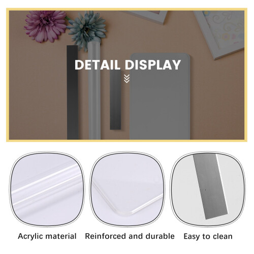 6 Pcs Acrylic Solid Clay Roller Clear Acrylic Sheet Rectangle Shape Backing Board Flexible Polymer Clay Cutters Carbon 1