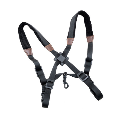 Saxophone Strap,Universal Double Shoulder Leather Strap for Sax, Adjustable Padded Harness Strap for Baritone Tenor Alto 2