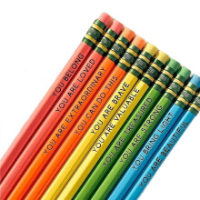 Affirmation Pencil Set 2023 New Inspirational Pencils with Motivational Sayings Wooden Motivational Pencils Multicolor