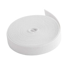 Faixa EláStica de Costura Branca 40M 3/4 Polegada Carretel EláStico de Malha Material de Cinta de Alta Elasticidade para Costura Pesada