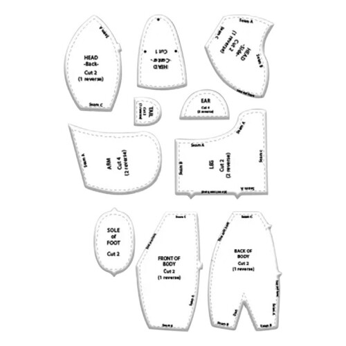 Memory Bear Template Ruler Set, 10 PCS Memory Bear Template Ruler Set Suitable for 12-Inch Bear Template 2