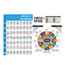 Ukulele Chord Chart Sticker Ukelele Music Education Guitar Chord Chart for Beginner Size