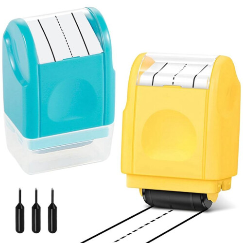 Handwriting Lines Stamp Roller - 2PCS Dashed Handwriting Lines Practice Roller Stamp Self Inking  Rolling Stamps