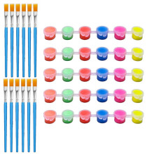 6 Conjuntos de Tinta Que Brilha no Escuro com PincéIs 6,7 X 0,8 X 0,8 Polegadas Cores Brilhantes Tintas AcríLicas Tinta Brilhante