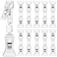 100 Stuks Dubbelzijdige Bordclips Tekendisplay Miniclip Helder Draaibare Merchandise Clip op Bordhouder Plastic Prijsclip