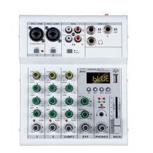 Console de Mixage DJ NuméRique Professionnelle Table de Mixage Audio 4 Canaux avec Port USB Prend en Charge la Lecture de Connexion Blanc