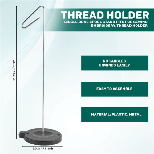 Single Cone Spool Stand Alone Cast Iron Thread Stand Thread Holder Fits for Sewing Embroidery, Thread Holder 1