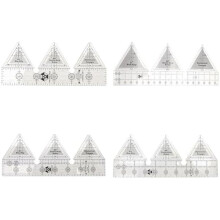 4PCS Quilting Rulers,Shaped Acrylic Sewing Ruler Quilting Templates,Sewing Ruler Ruler for DIY Crafts 6-18 Inch-60