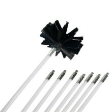 Top to Bottom Chimney Cleaning Brush, 8 Rods + Brush , Anti Fire Nylon Bristles, Efficient Flue and Chimney Cleaning