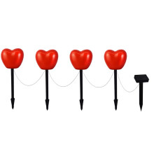 Set of 6 Solar Heart Stake Lights for Valentines Day Decor, Outdoor Waterproof Heart Shaped Light for Garden Pathway