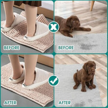 Double Sided Rug Pad for Hardwood Floors, Washable Carpet Tape for Area Rugs, Rug Anti-Slip Grips