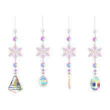 Sun Catchers Indoor Window Snowflakes Hanging Crystal Suncatcher Prism Rainbow Suncatcher Snowflake Pendant