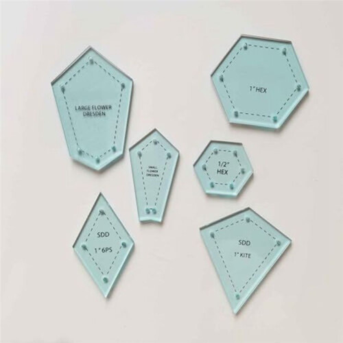 300 Pieces Paper Patchwork Shapes Acrylic Quilt Template Quilting Patchwork Patchwork  Sewing 1