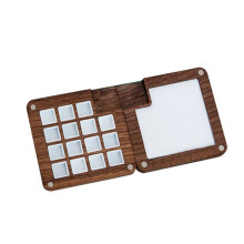 15 Color Wood Sketchbook Palette, Wooden Color Palette Box, Watercolor Palette with Clip Black Mahogany