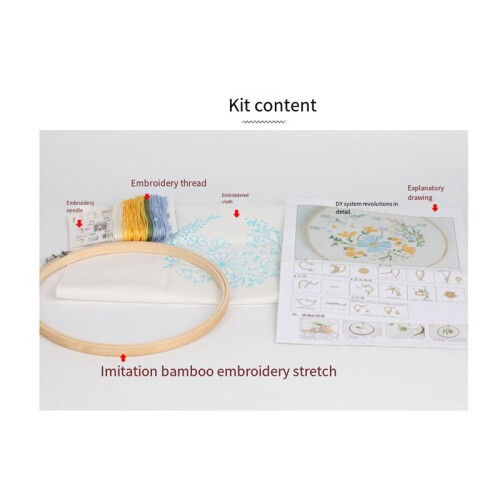 Embroidery Kit for Beginners and Embroidery Enthusiasts Includes Floral Landscape with Thread Needles,D 2