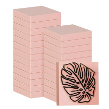 24 Unidades de Blocos de Escultura em Borracha de 2 X 2 Polegadas, Blocos de Linóleo para Gravura, Fabricação de Carimbos, Artesanato DIY, Rosa
