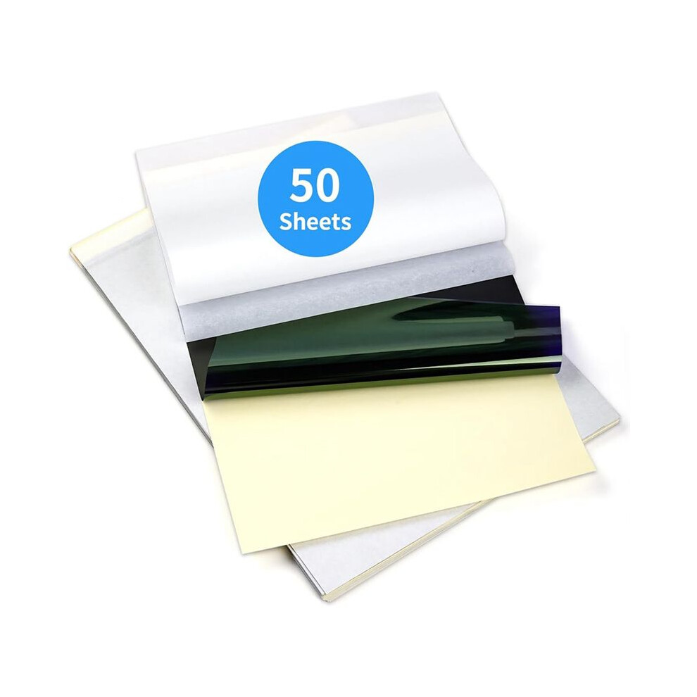 Tattoo Transfer Paper, 50 Sheets Tattoo Stencil Paper for Tattooing, Compatible with M08F Printer, A4 Size