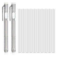 2Pcs Retractable Mechanical Eraser Pen for Artists Drawing Drafting Painting for School Home Office Supplies