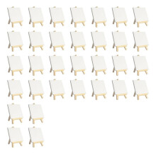 -Leinwände mit Staffelei-Sets, 32er-Pack, Kleine Malleinwand mit -Staffelei, 4 X 4 Zoll, Kunstleinwände, Malset